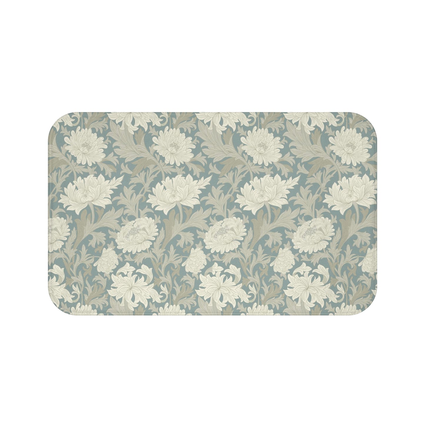 William Morris Bath Mat Chrysanthemum Misty Gray