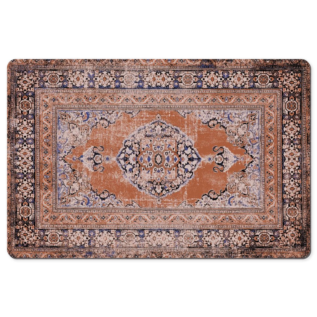 Zana Persian Desk Mat Antique Terracotta Blue