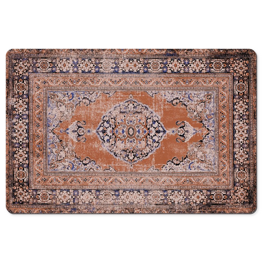 Zana Persian Desk Mat Antique Terracotta Blue