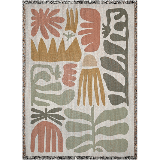 Matisse Floral Woven Blanket Sage Green Terracotta