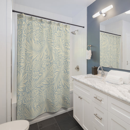 William Morris Larkspur Soft Blue Cream Shower Curtain