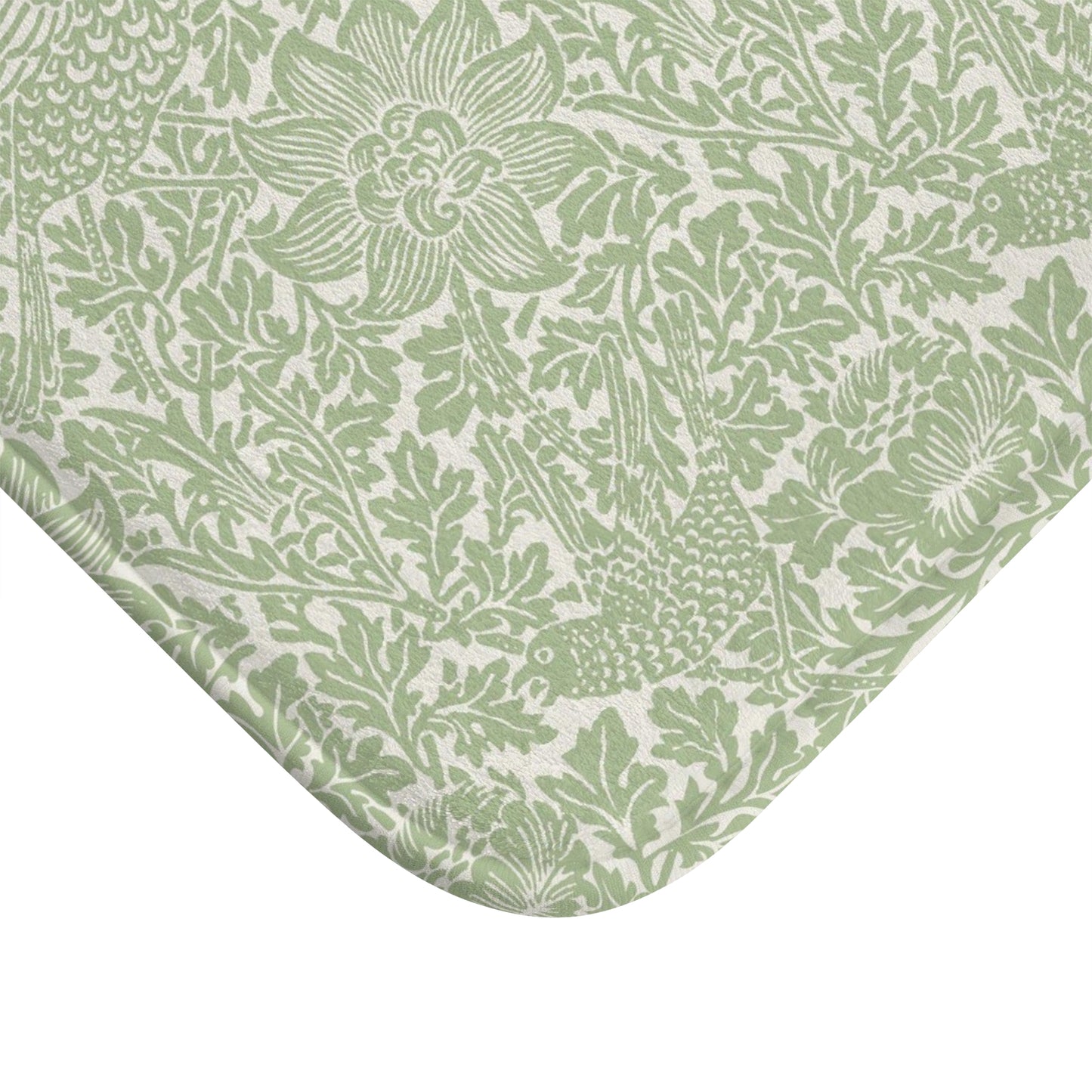 William Morris Bath Mat Bird & Anemone Sage Green