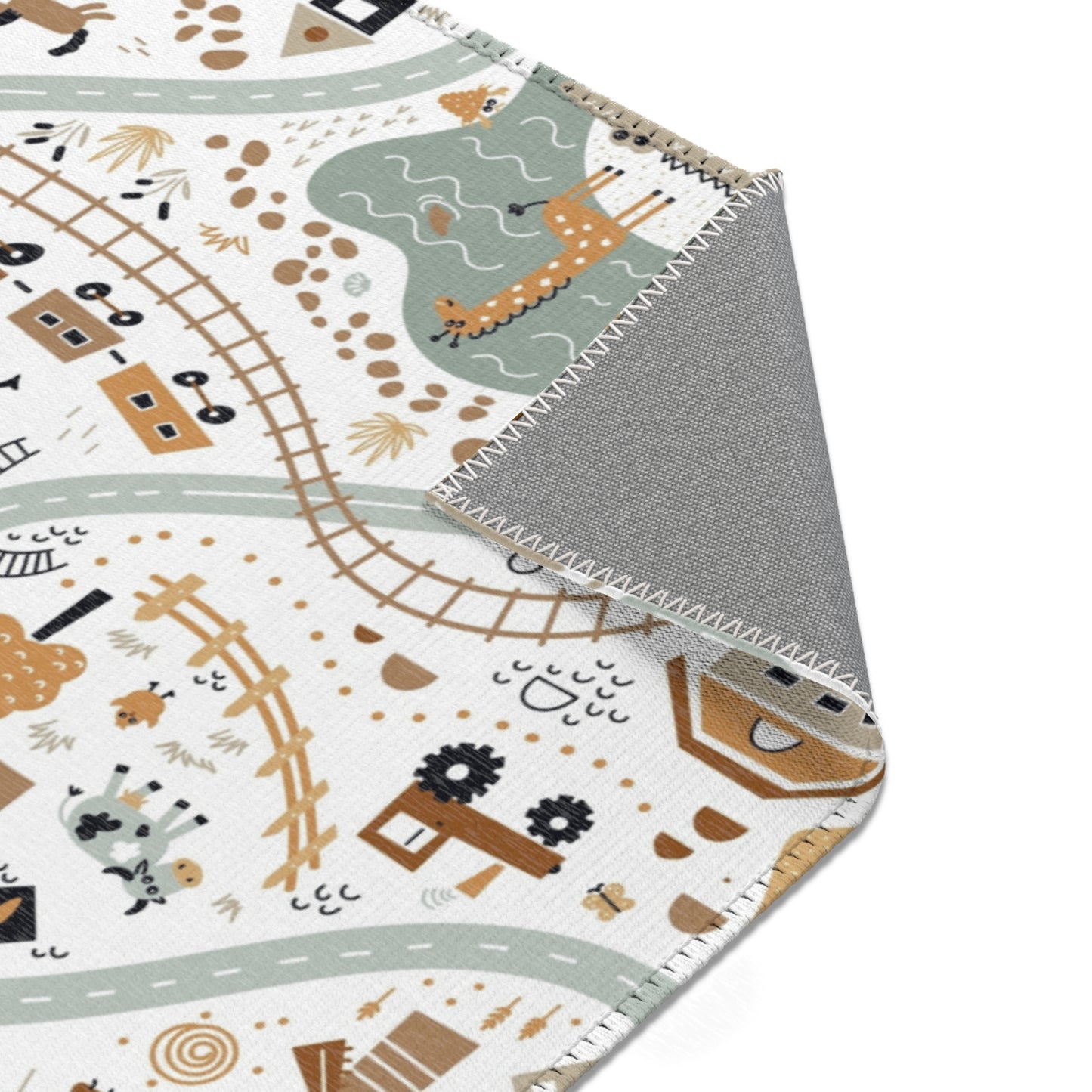 Magical Town Road Map Nursery Rug Play Mat