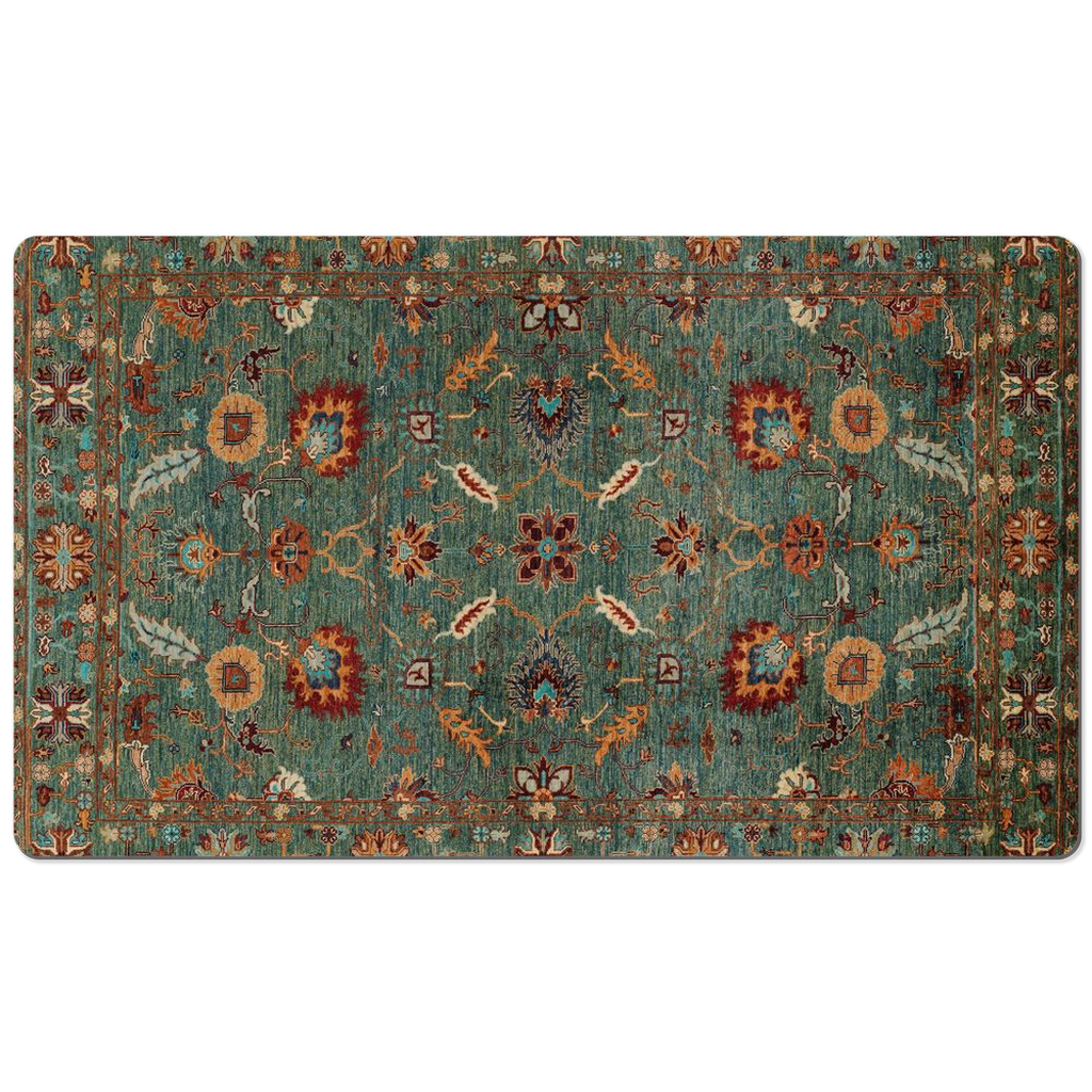 Kashmar Persian Desk Mat Antique Forest Green Rust