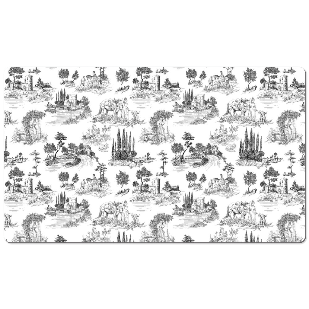 Toile de Jouy Desk Mat Antique Black & White