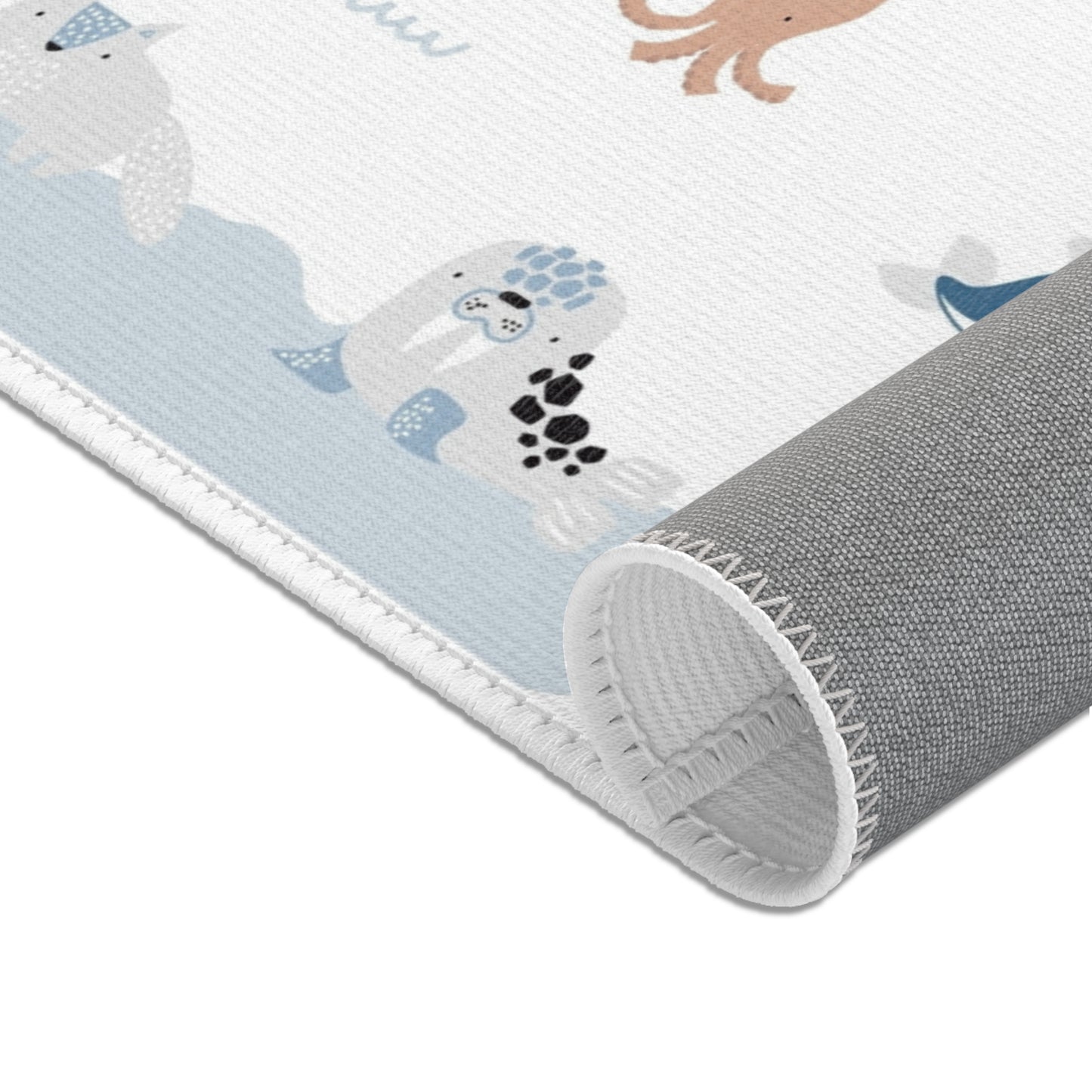 Animal World Map Nursery Rug Play Mat