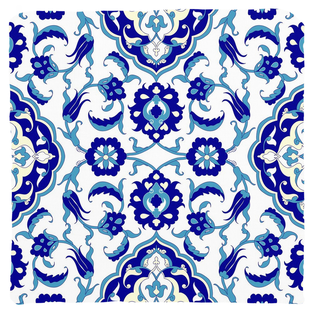 Jasmine Ottoman Cotton Pillows Aqua Blue