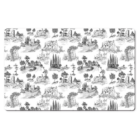 Toile de Jouy Desk Mat Antique Black & White