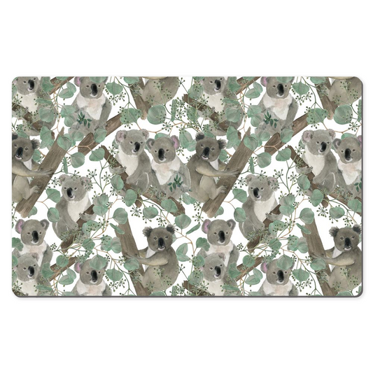 Koalas Floral Desk Mat Cute Watercolor Art