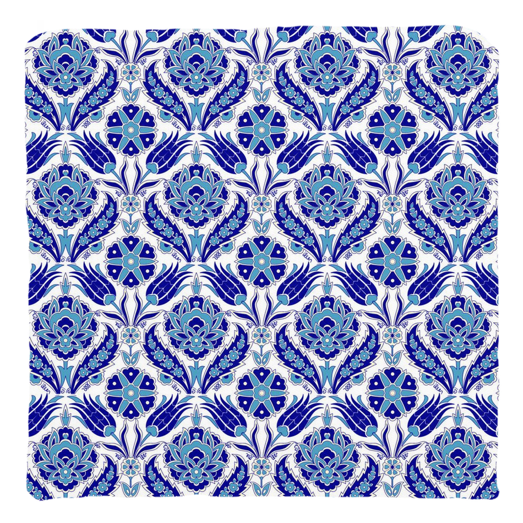 Azra II Ottoman Cotton Pillows Aqua Blue