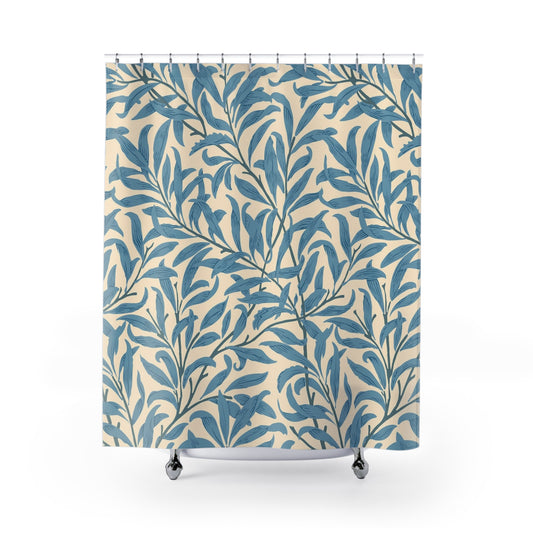 William Morris Willow Bough Teal Shower Curtain