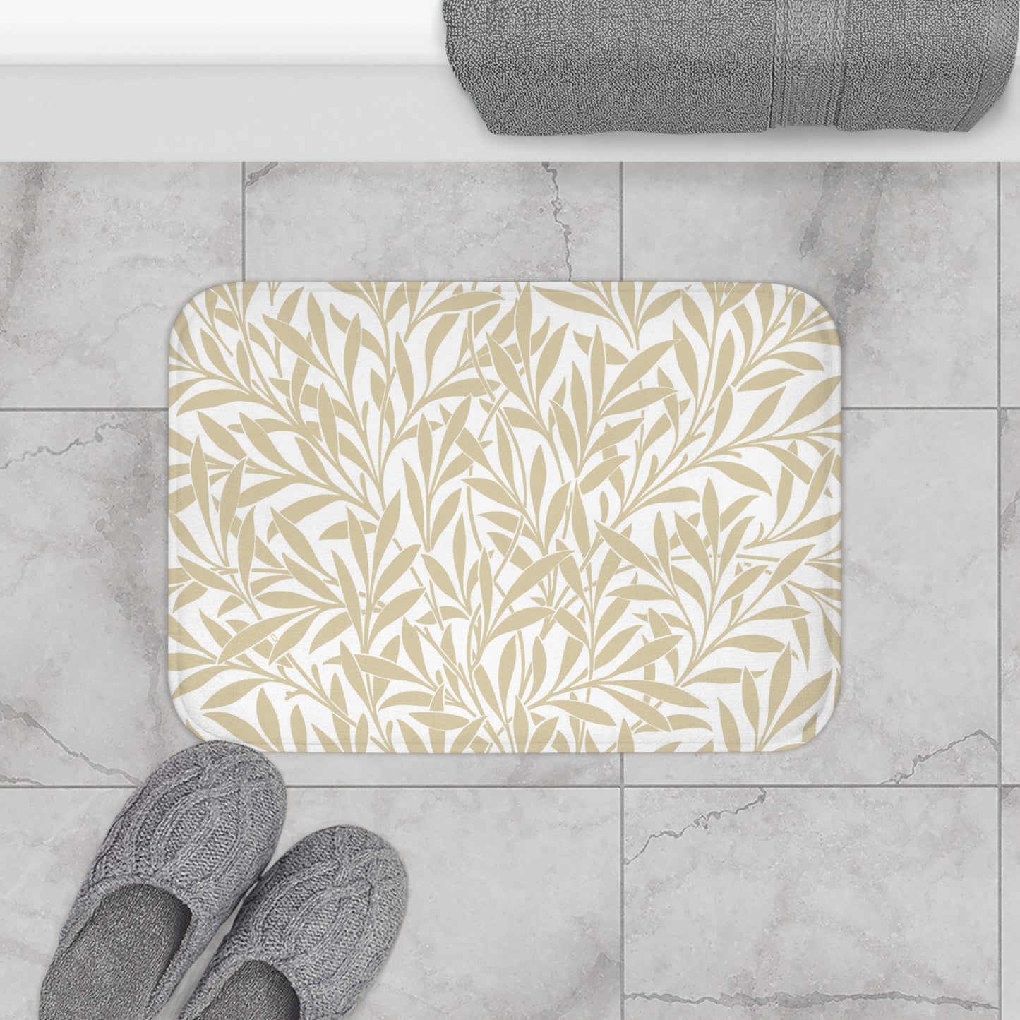William Morris Bath Mat Willow Beige