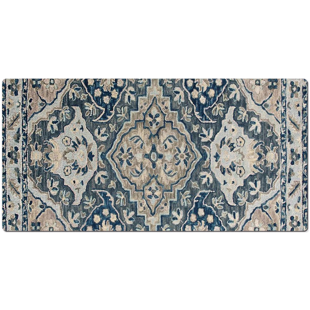 Bukhara Persian Desk Mat Antique Black Blue Greige