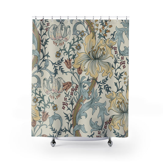 William Morris Enchanted Golden Lily Shower Curtain