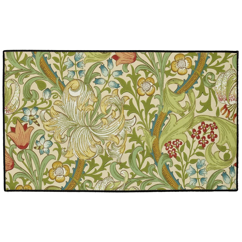 Golden Lily Indoor/Outdoor Floor Mat William Morris Green