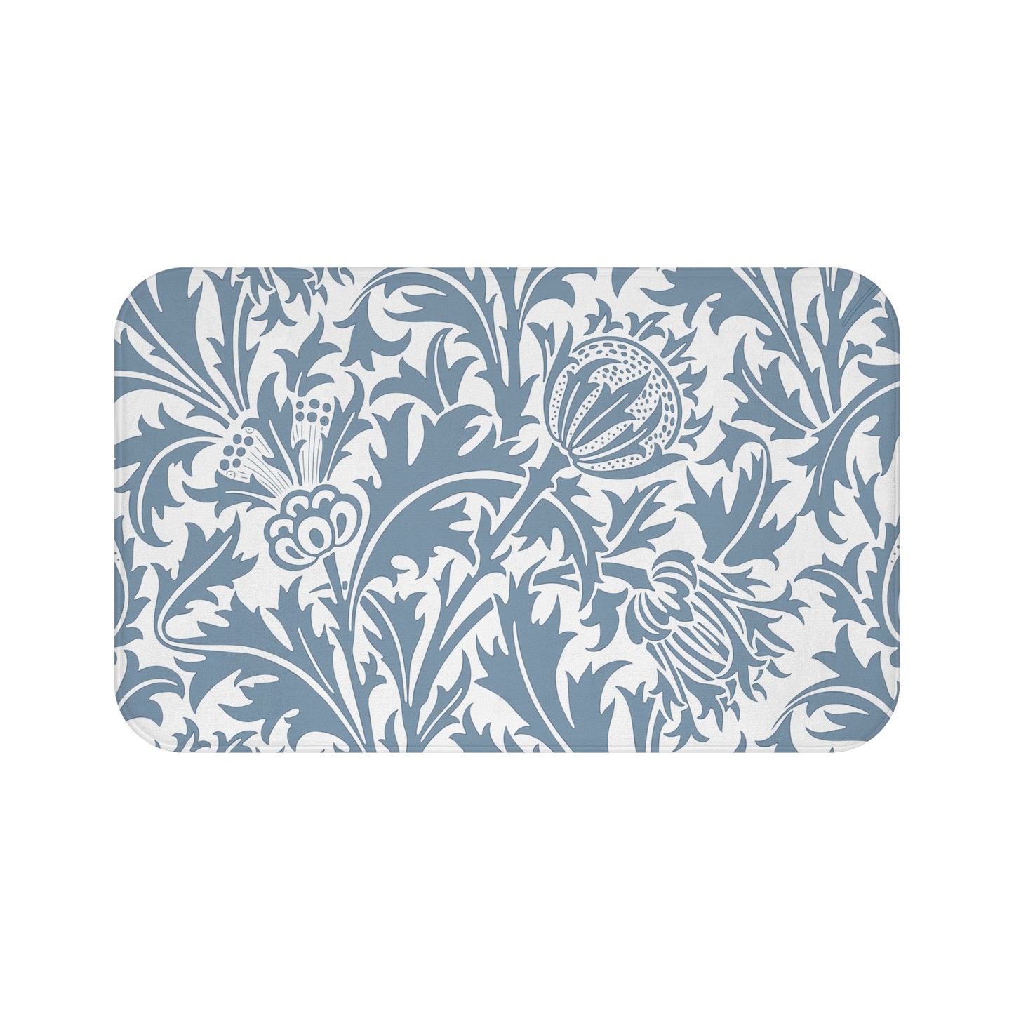 William Morris Bath Mat Thistle Blue