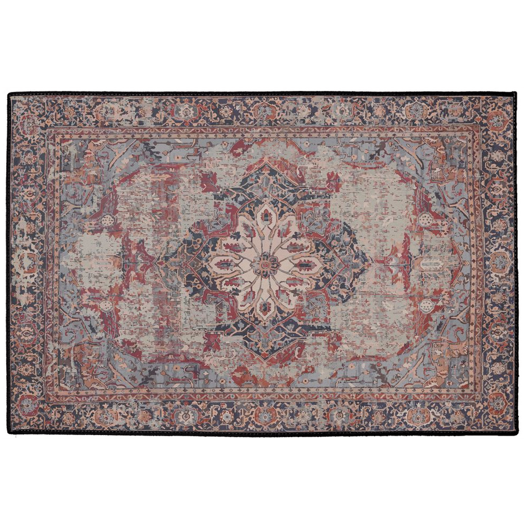 Qumis Persian Indoor/Outdoor Floor Mat Antique Plum Rose