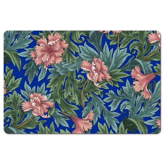 William Morris Desk Mat Art Nouveau Blue Pink Floral