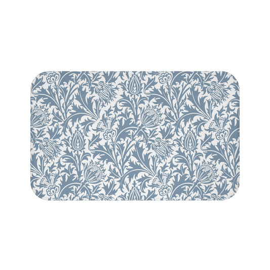 William Morris Bath Mat Thistle Blue