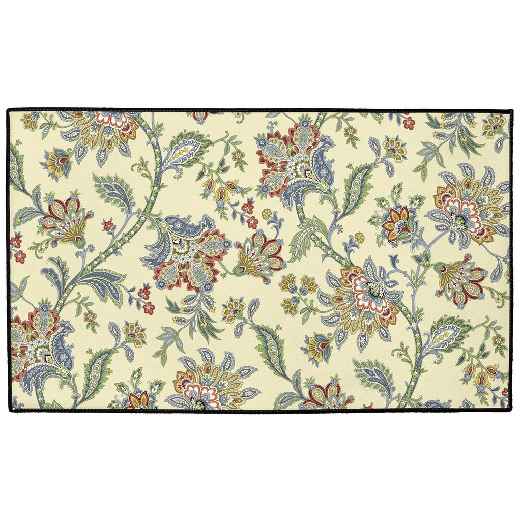 Chawton Chintz Indoor/Outdoor Floor Mat Lemon Green Blue