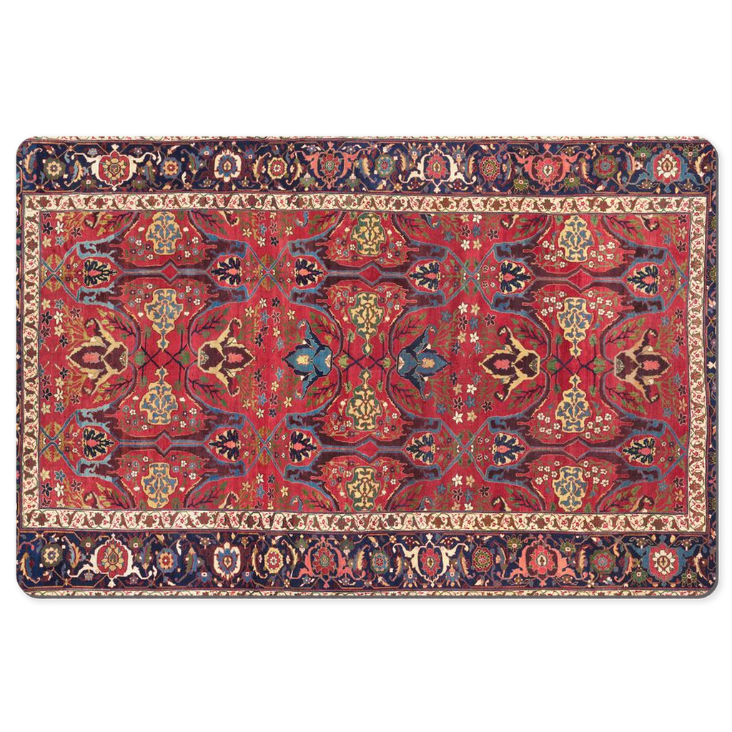 Bijar Persian Desk Mat Antique Burgundy Red