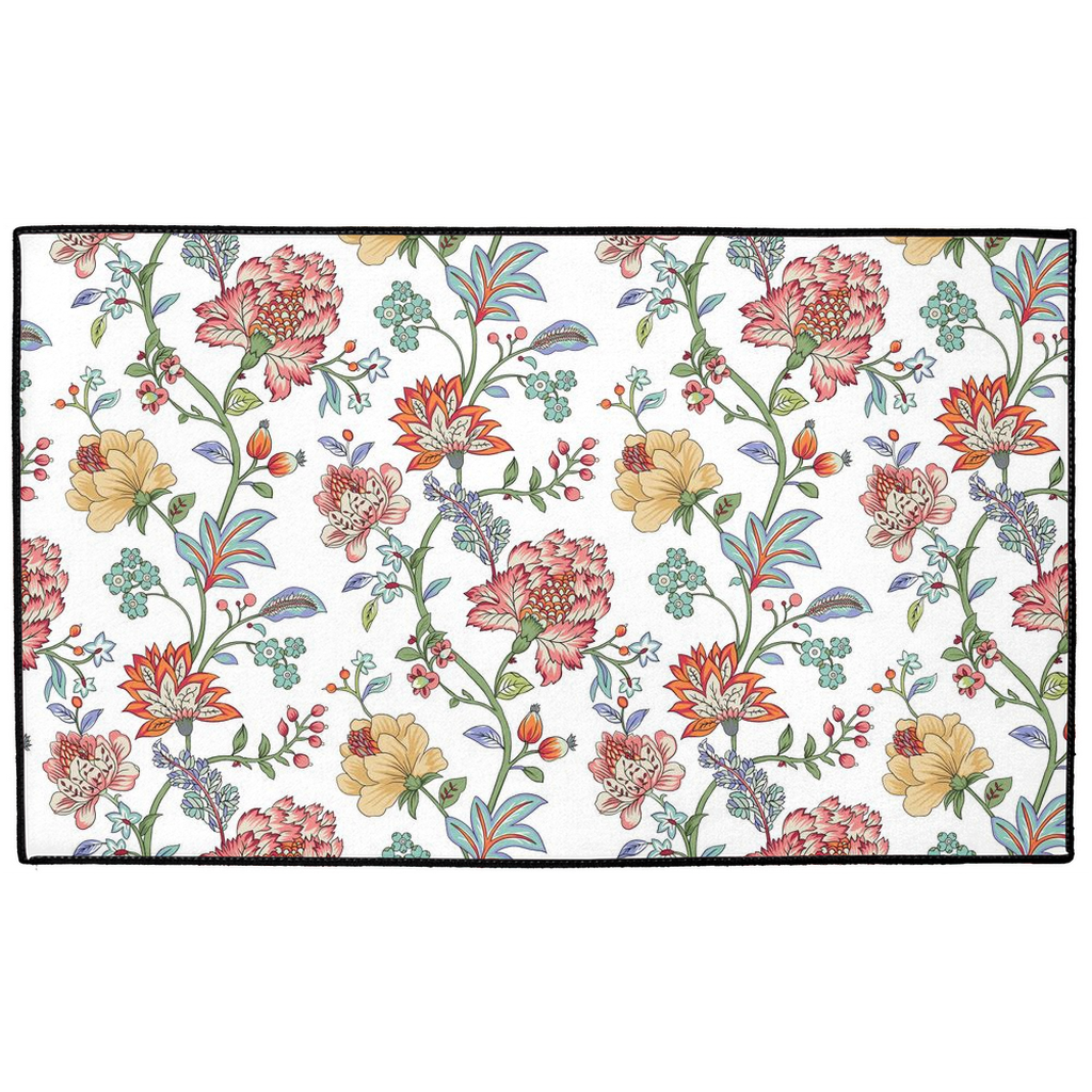 Kerala Chintz Indoor/Outdoor Floor Green Pink Floral