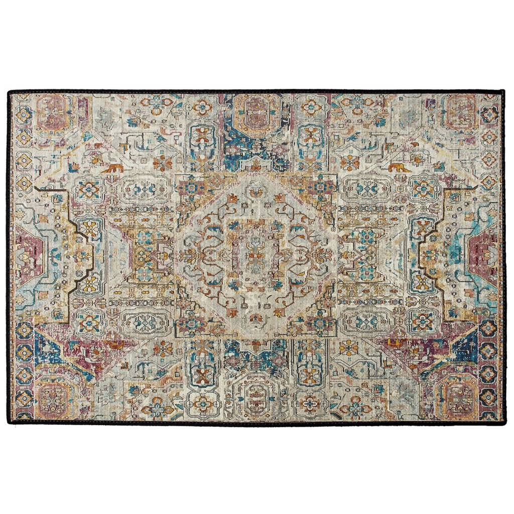 Nishapur Persian Indoor/Outdoor Floor Mat Faded Beige Spice