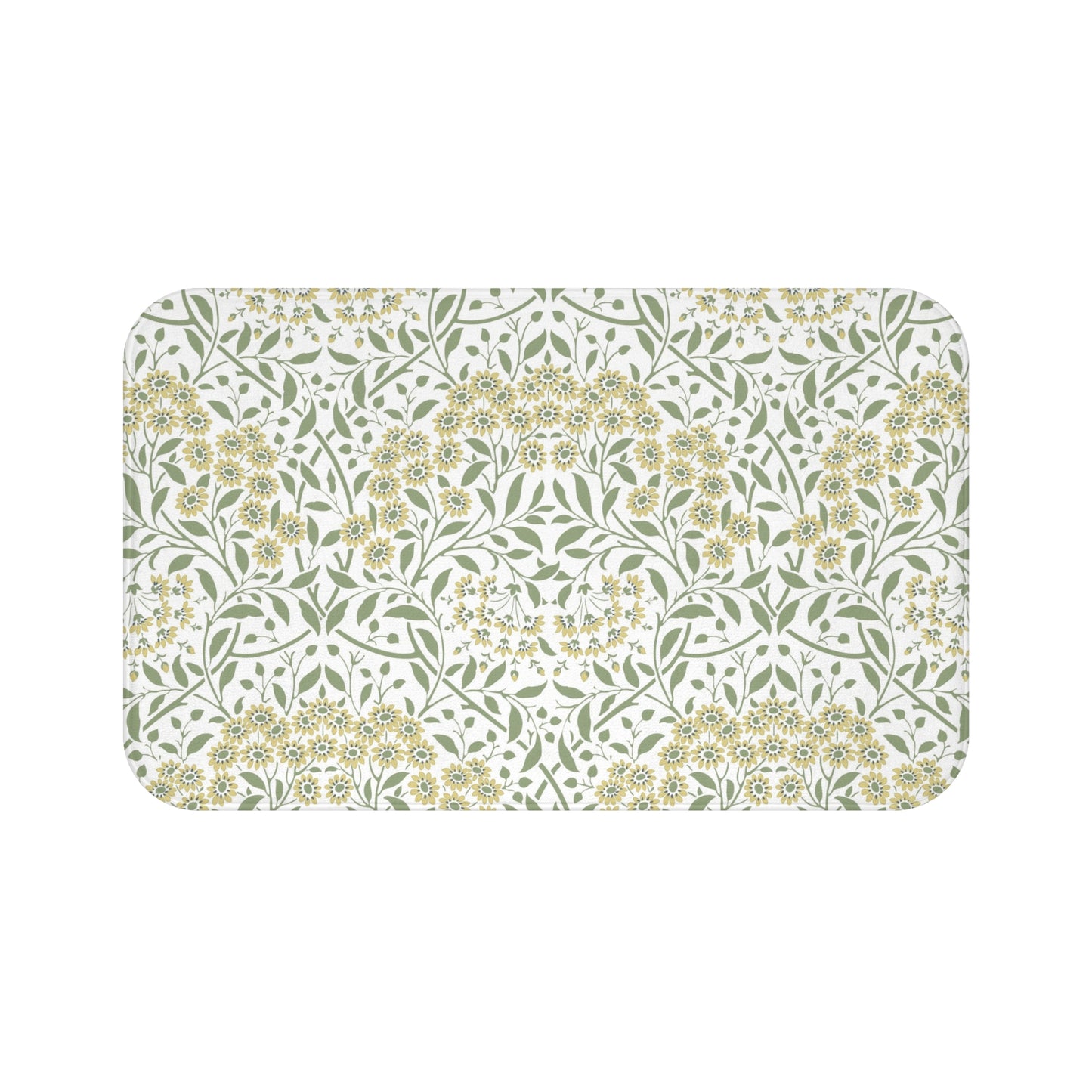 William Morris Bath Mat Floral Yellow Green
