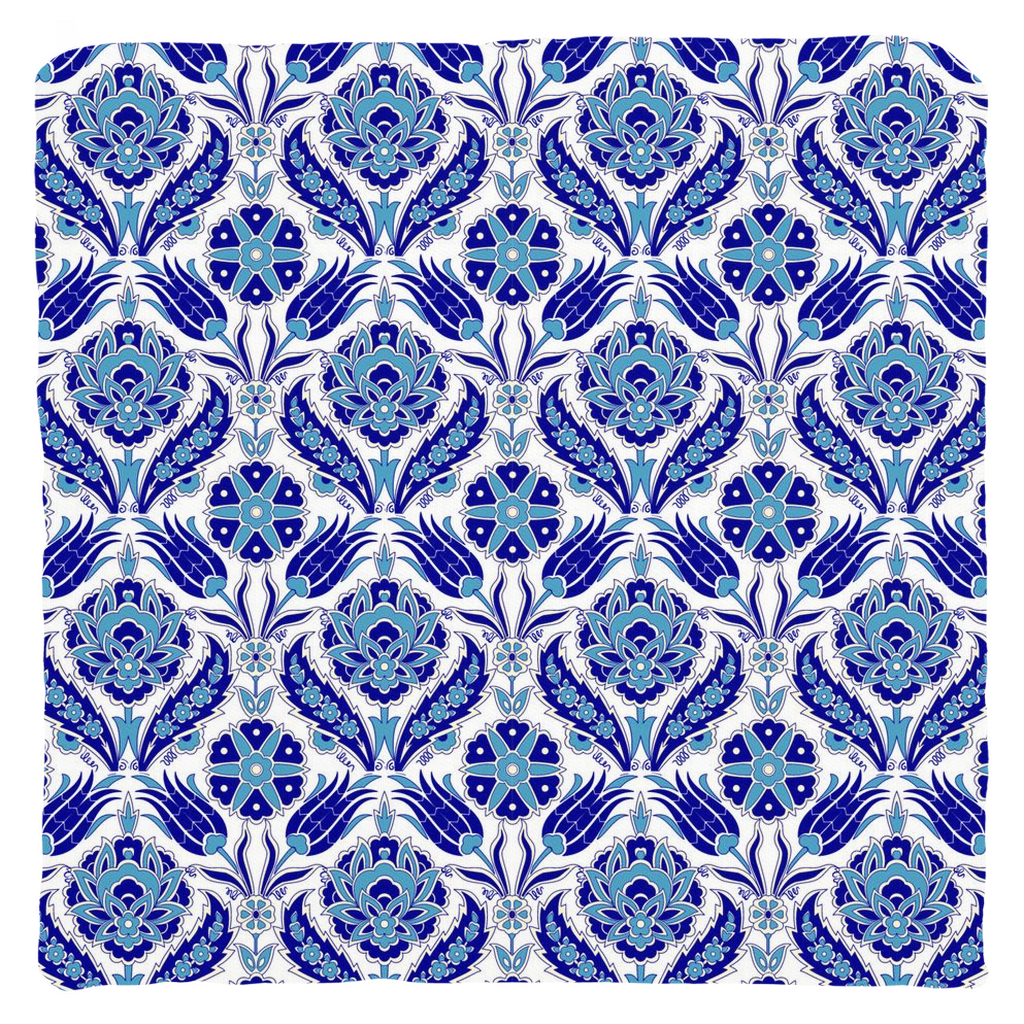 Azra II Ottoman Cotton Pillows Aqua Blue