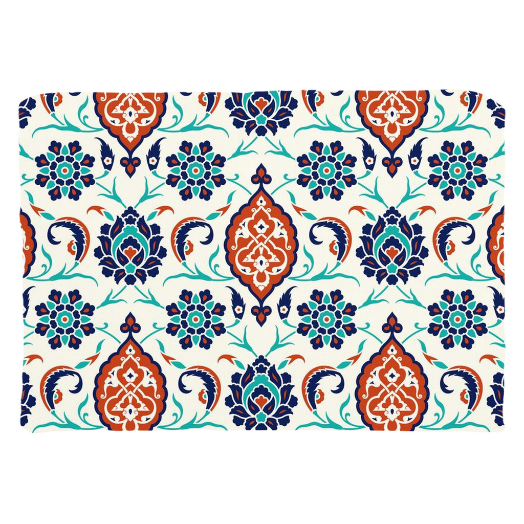 Mara Ottoman Cotton Pillows Blue Red