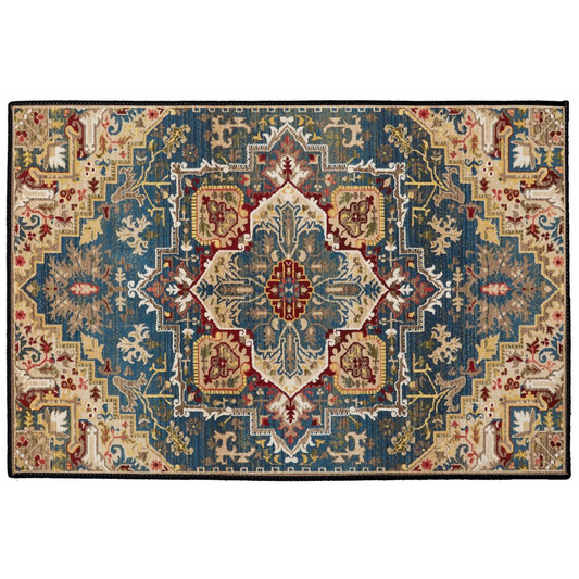 Xerxes Persian Indoor/Outdoor Floor Mat Golden Green Red