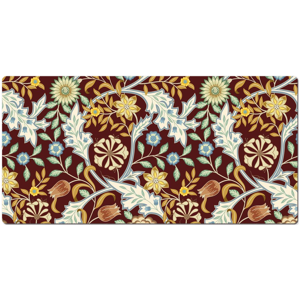 William Morris Desk Mat Wilhelmina Chocolate Floral