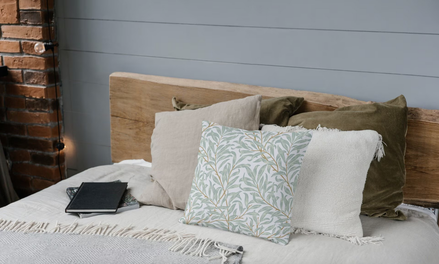 Willow Bough Outdoor Pillows William Morris Blue Green