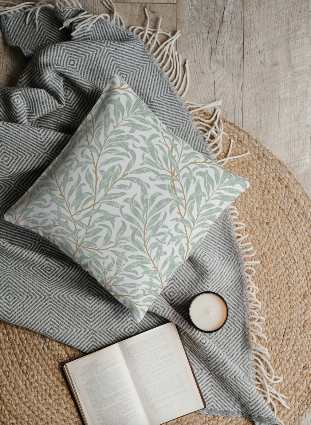 Willow Bough Outdoor Pillows William Morris Blue Green