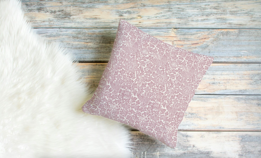 Bird & Anemone Outdoor Pillows William Morris Dusty Rose