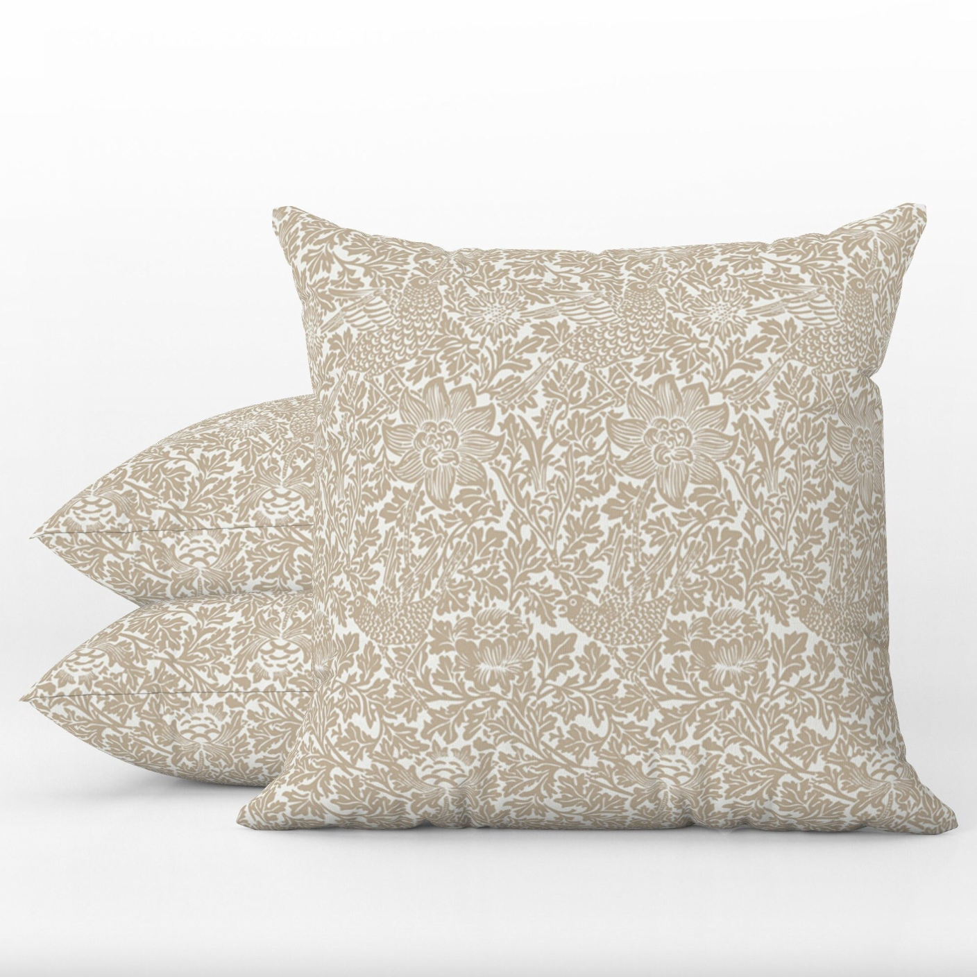 Bird & Anemone Outdoor Pillows William Morris Beige