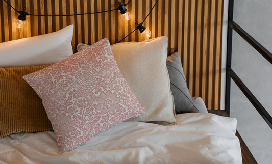 William Morris Outdoor Pillows Bird Anemone Warm Pink