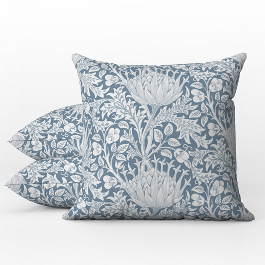 Artichoke Outdoor Pillow William Morris Soft Blue