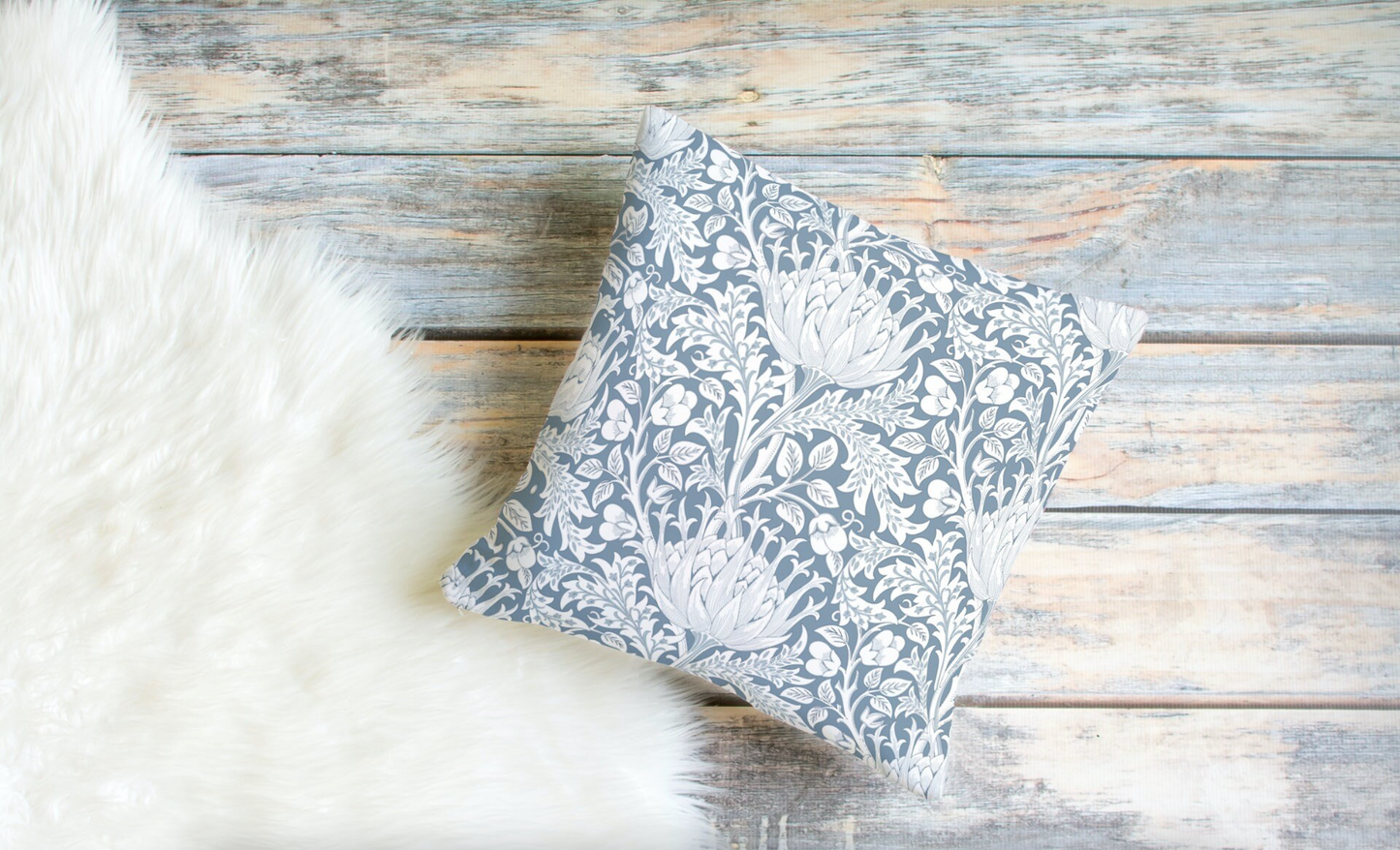 Artichoke Outdoor Pillow William Morris Soft Blue