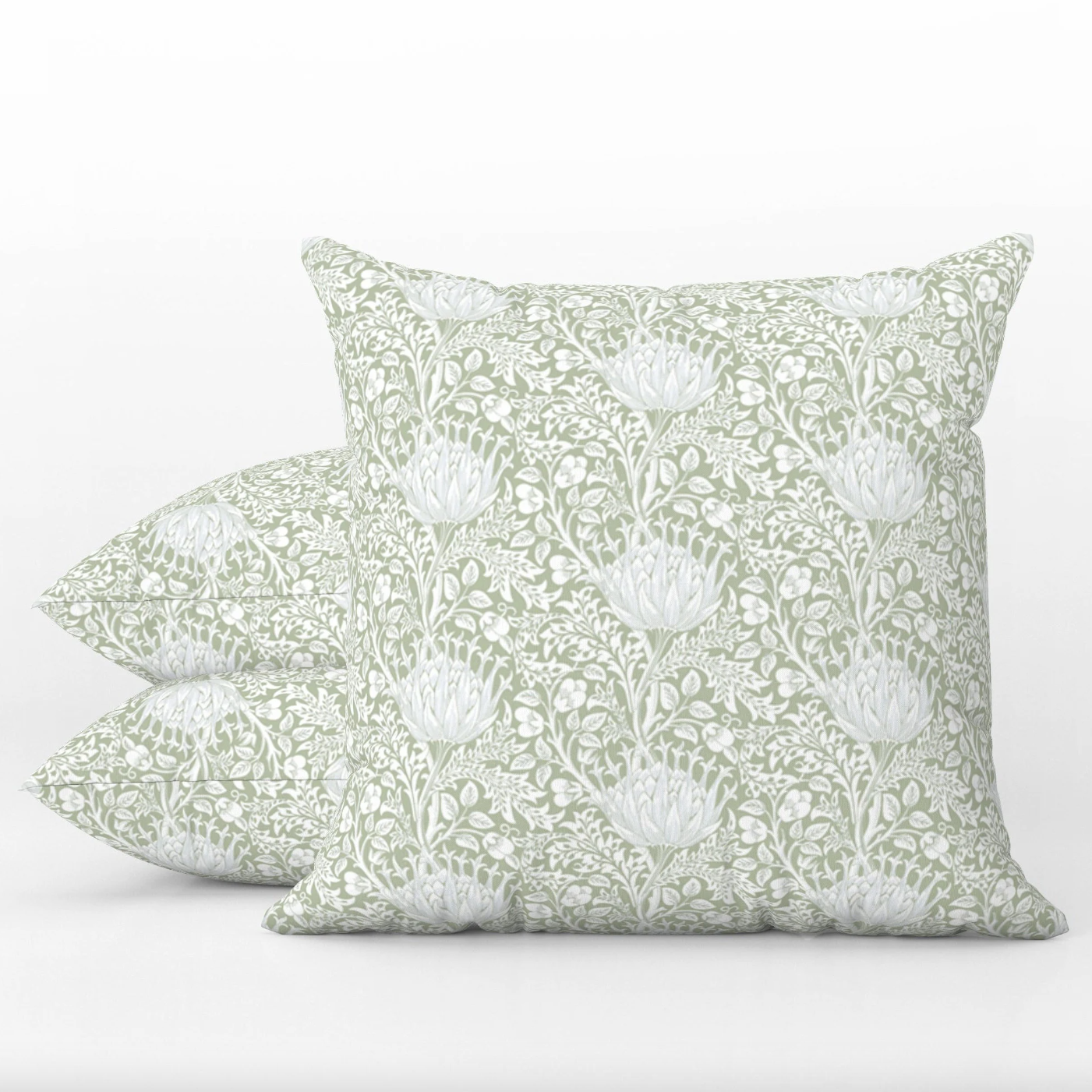 Artichoke Outdoor Pillows William Morris Sage Green