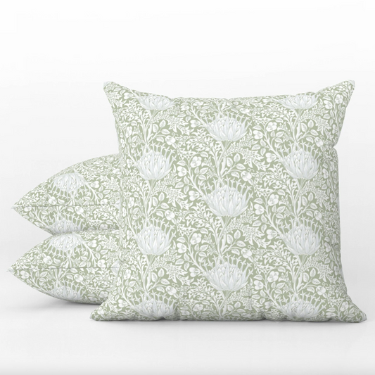 Artichoke Outdoor Pillows William Morris Sage Green