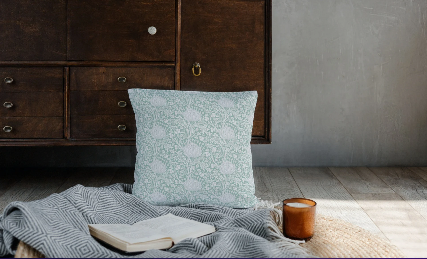 Artichoke Outdoor Pillows William Morris Mint Aqua