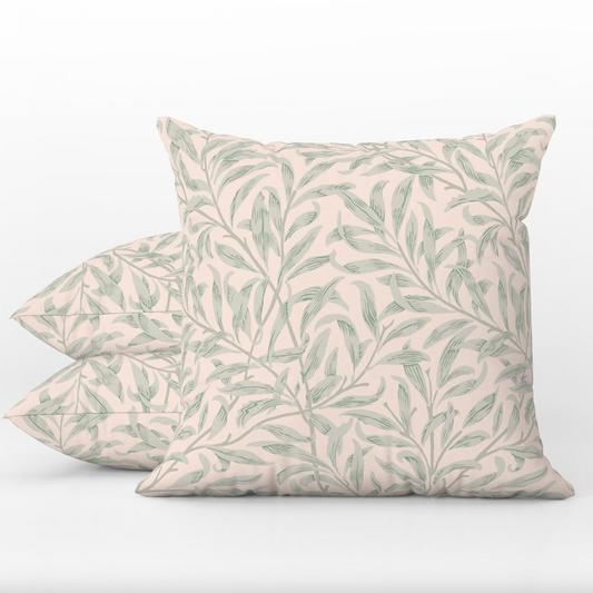 Willow Bough Outdoor Pillows William Morris Peach Sage