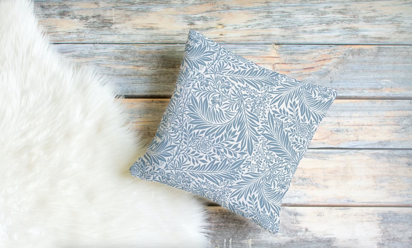Larkspur Outdoor Pillows William Morris Blue White