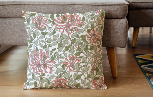 Honeysuckle Outdoor Pillows William Morris Pink Green