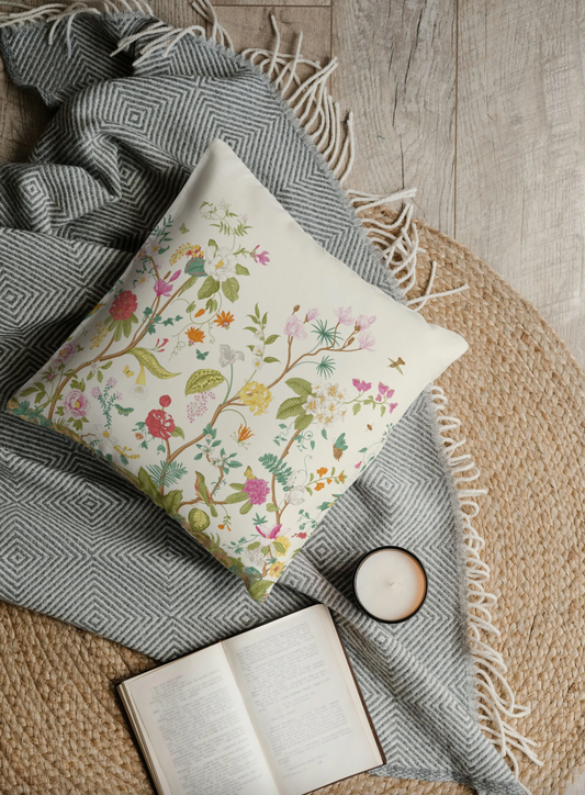 Chinoiserie Fresco Outdoor Pillows Cream Multi Floral