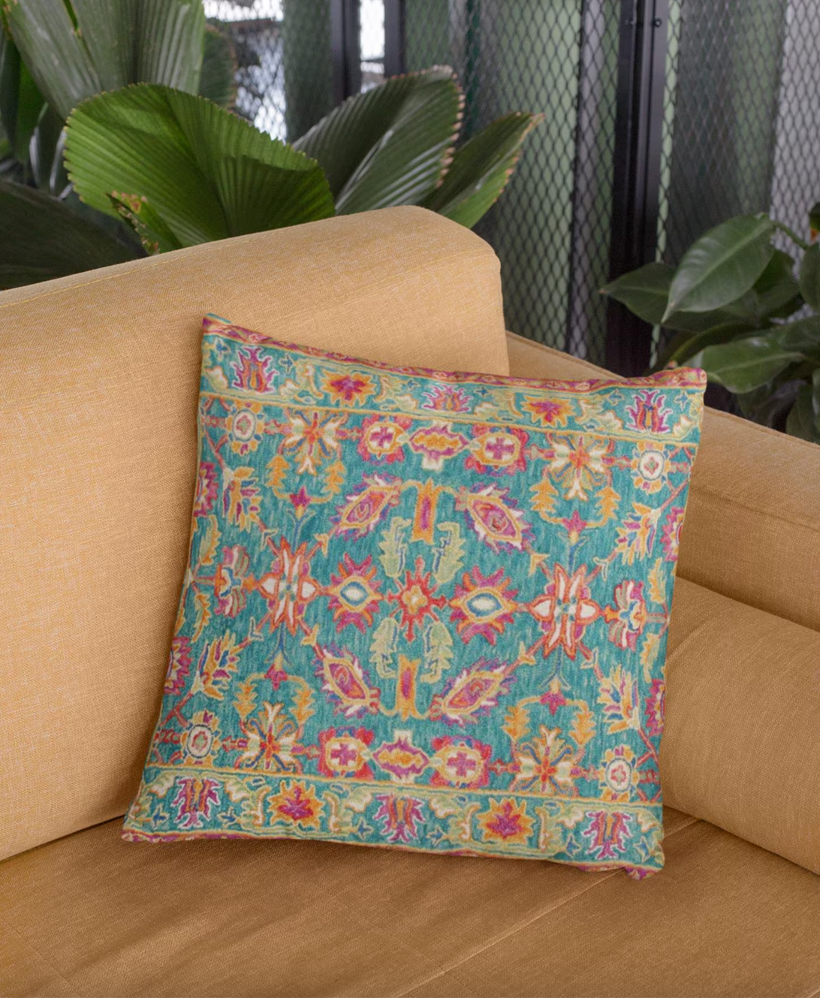 Sardis Outdoor Pillows Turquoise Pink Orange