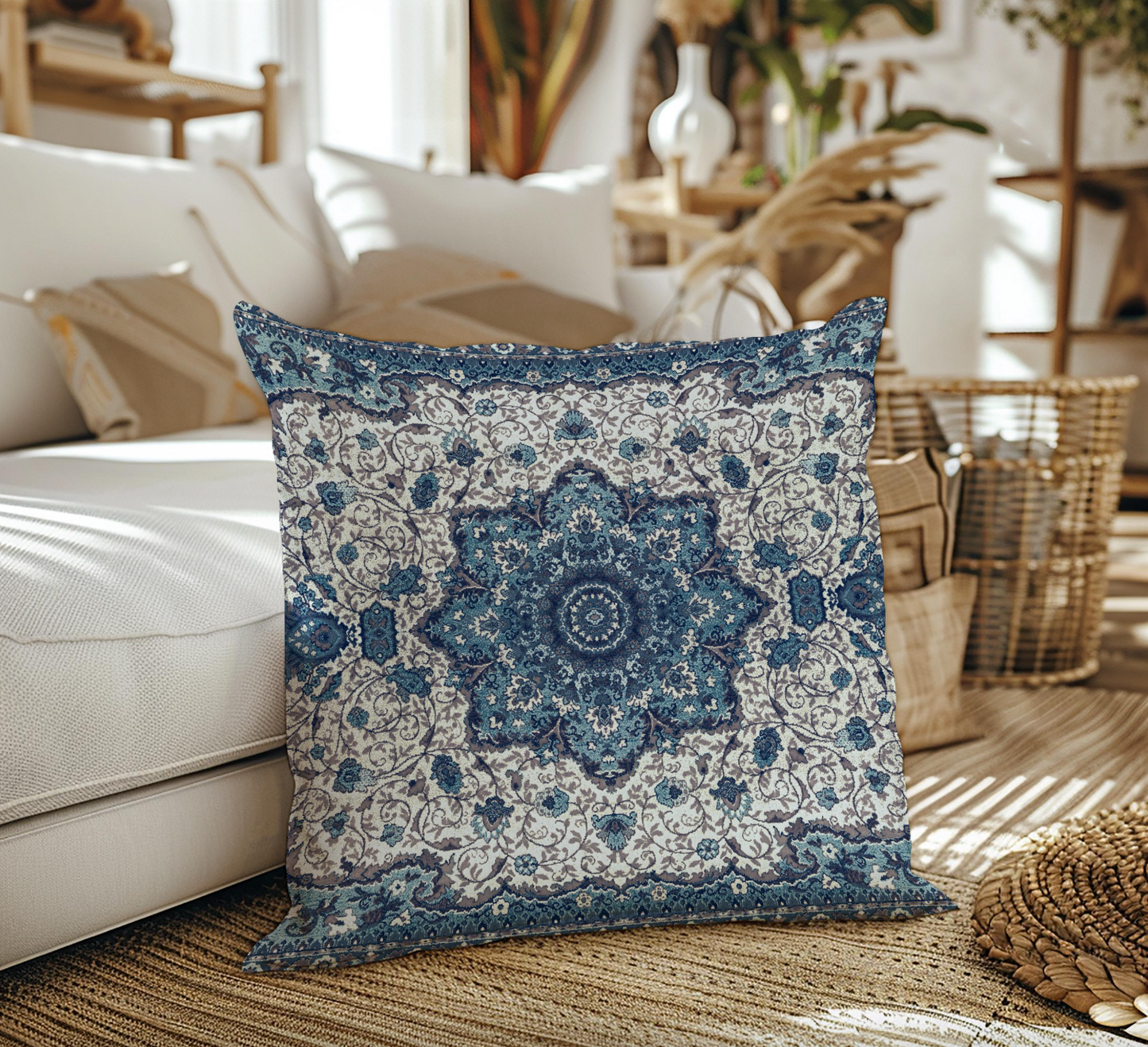 Artemesia Outdoor Pillows Antique Blue & White