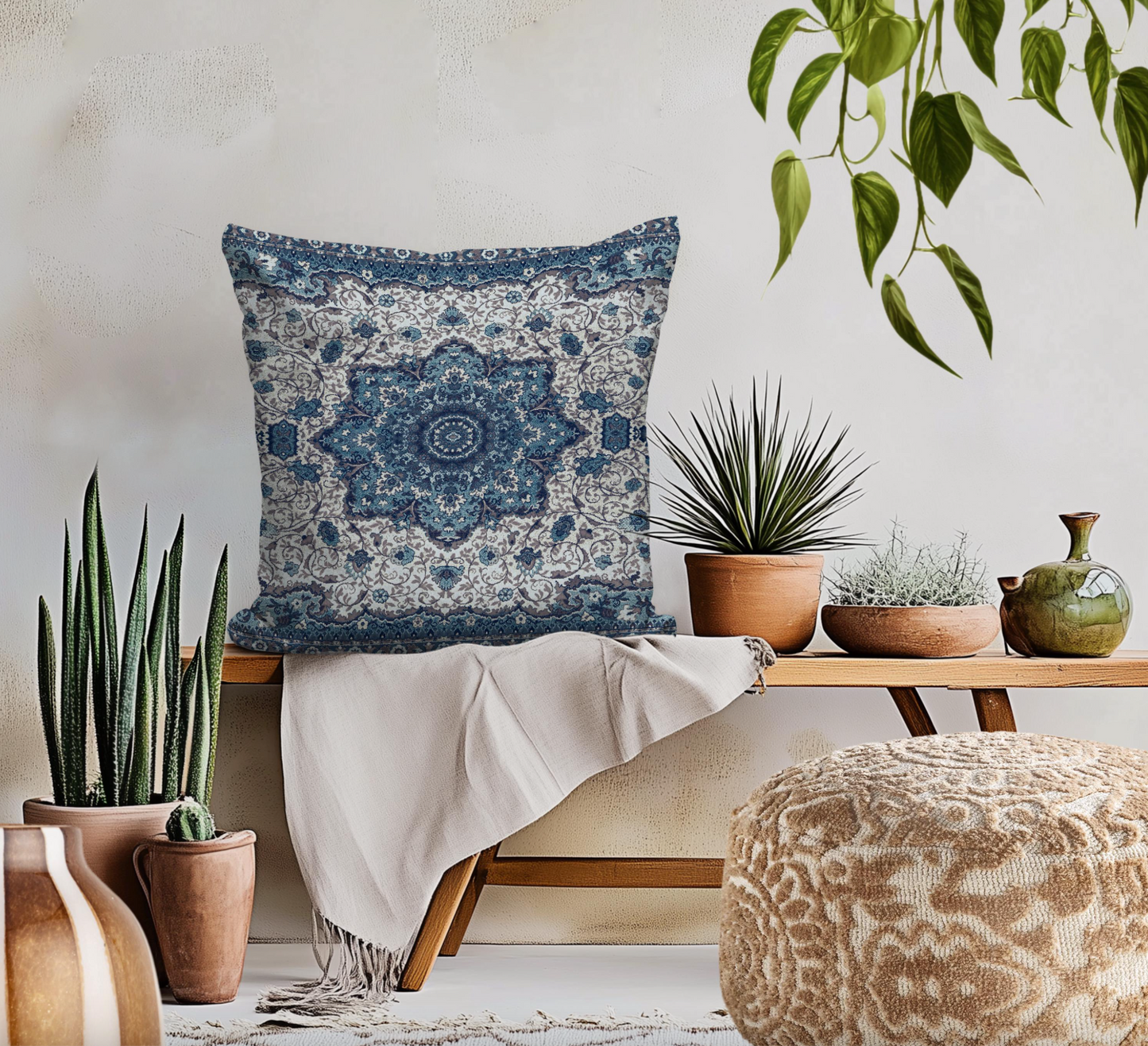 Artemesia Outdoor Pillows Antique Blue & White