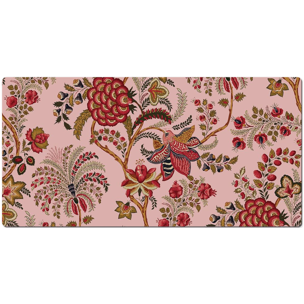 Coromandel Chintz Desk Mat Pink Red Floral